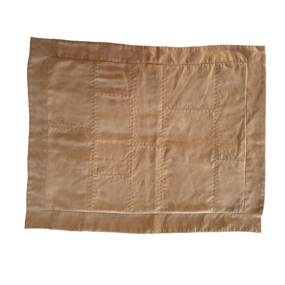 Pair POTTERY BARN Pillow Shams Standard Size Ultra Suede Patchwork Tan Western - Picture 16 of 16